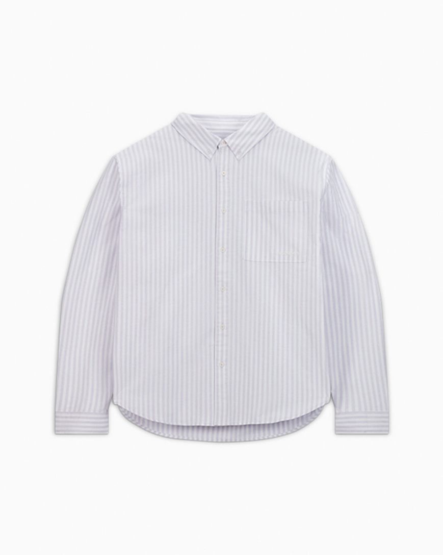 Pánské Košile Converse Pruhovaný Oxford Button-Up Fialové Proužek | CZ NFAQ49